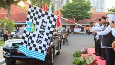 Rangkaian Peringatan Hari Jadi ke-78 Provinsi Jatim Khofifah Berharap Kirab Pataka Jer Basuki Mawa Beya Keliling Jatim Membawa Kebangkitan