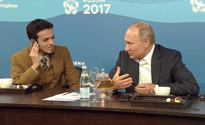 dr. Gamal Albinsaid saat bertemu dengan Presiden Rusia, Vladimir Putin