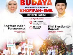 Khofifah-Emil Mendaftar ke KPU Jatim dengan Arak-Arakan Budaya Madura